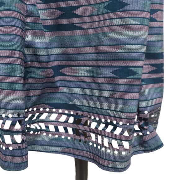 Toad‎ & Co Sunkissed Cut Out Mini Dress Size XS Blue Aztec Stretch UPF Outdoor - Picture 9 of 10